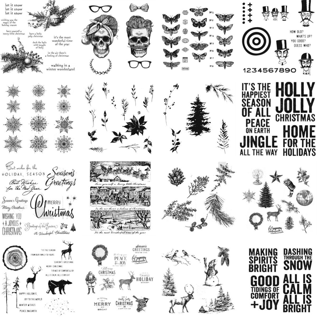 Butterfly Rubber Sheet - Butterfly and Elk Stamps for Scrapbook