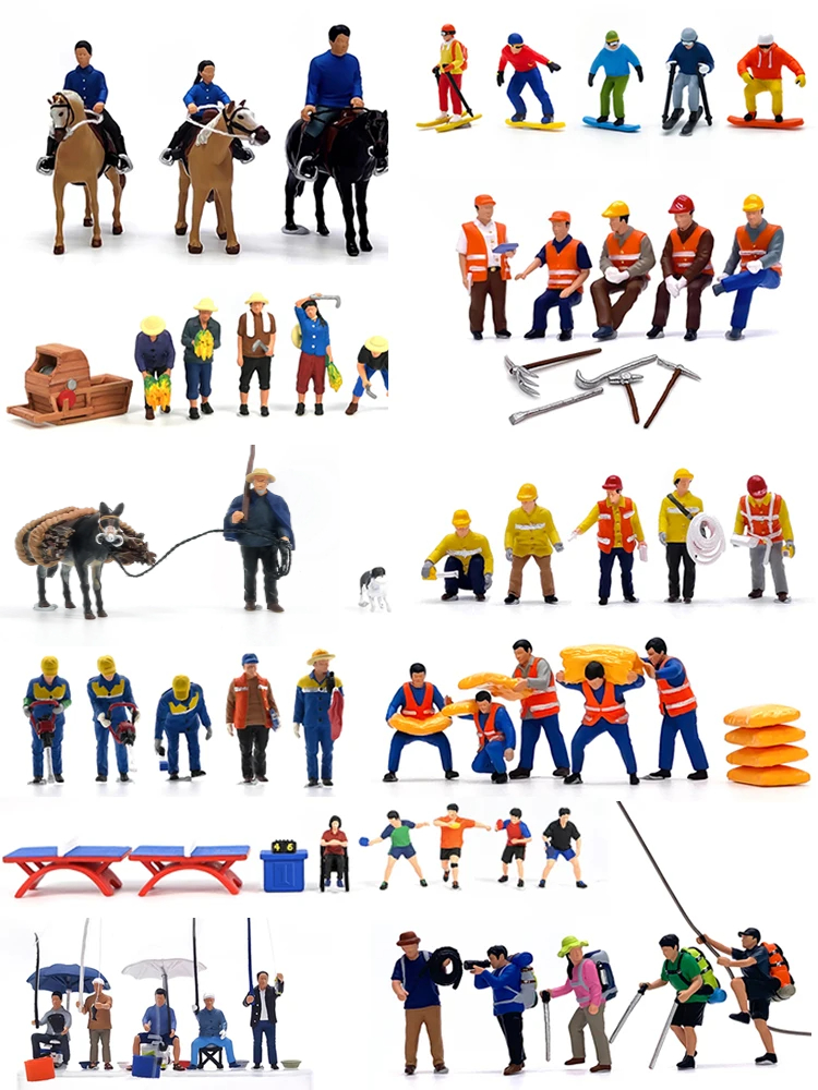 Table Tennis Game - HO 1:87 Painted Figures HO Scale